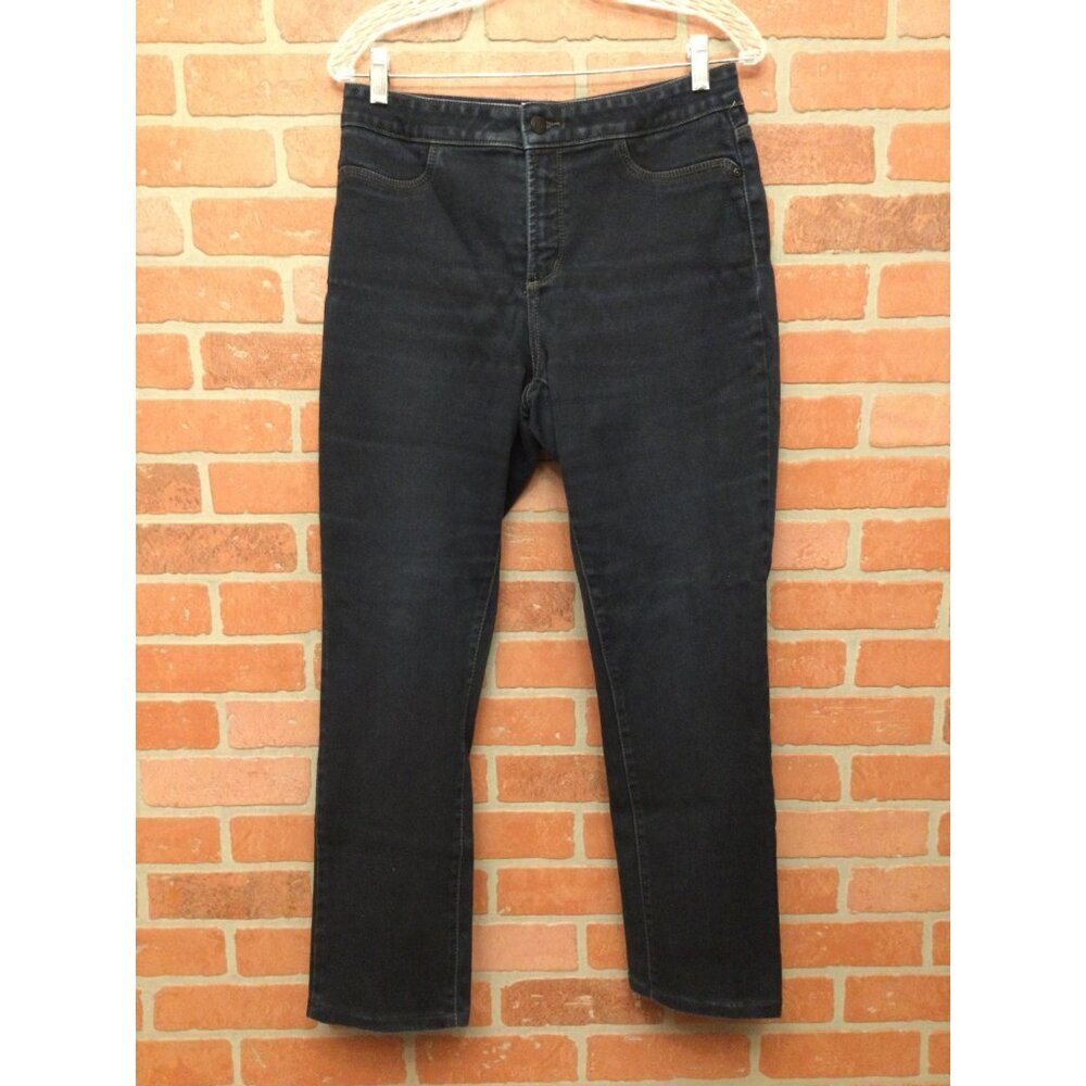 NYDJ women’s jeans size 10 straight leg mid rise dark wash lift tuck slimming